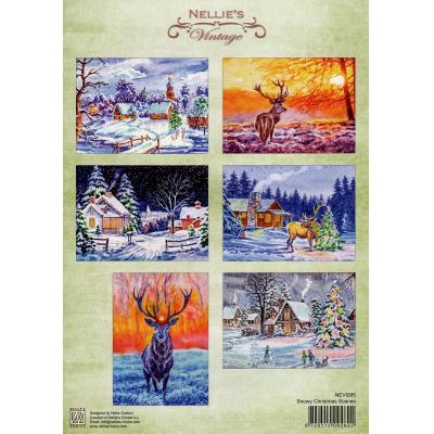 Nellie's Choice Decoupage Sheet - Snowy Christmas Scenes